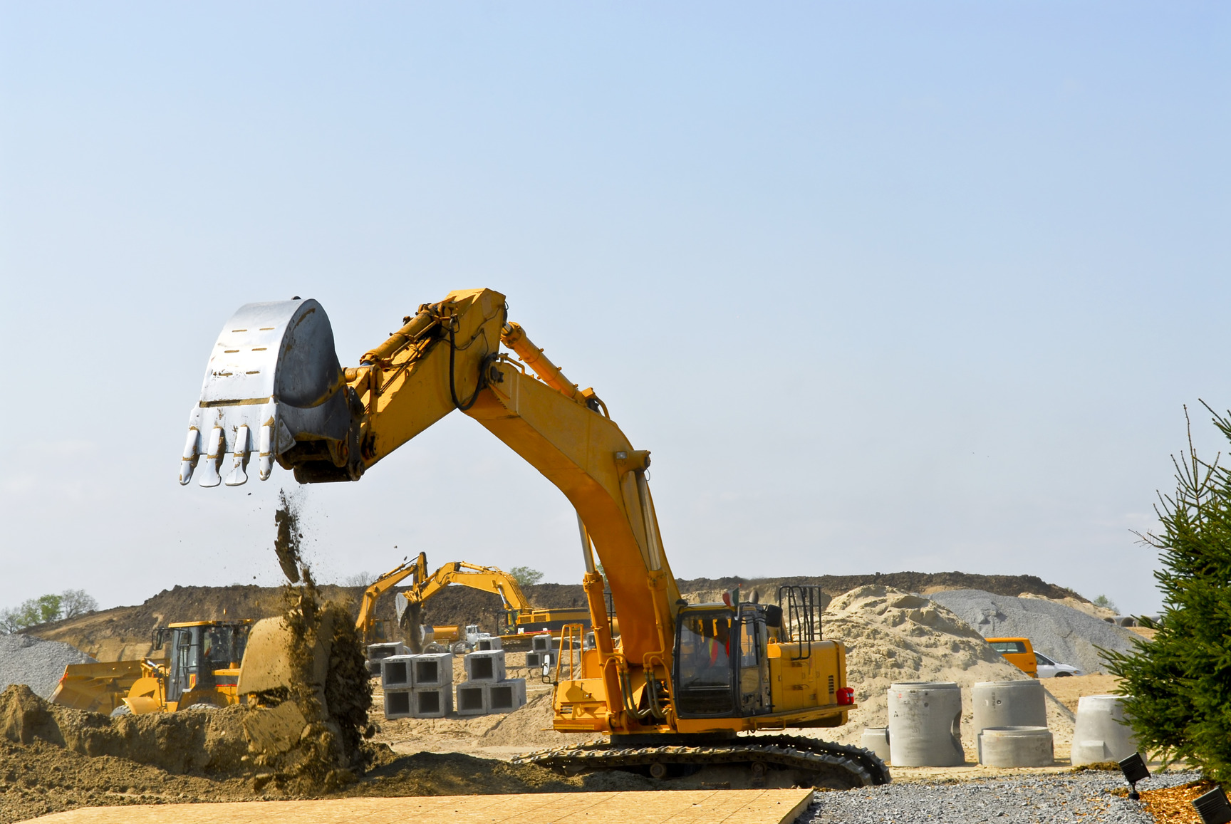 Construction site machines